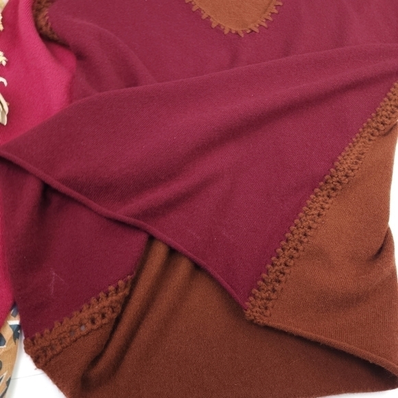 Johnny Was Cashmere Brown Red Sweater  Sz M - Picture 7 of 12